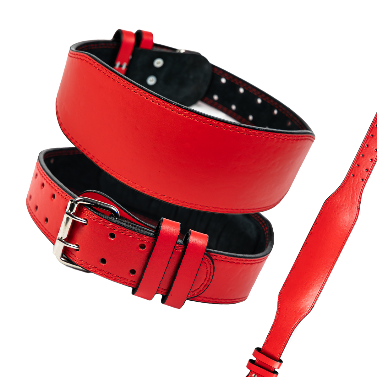 Cinturón de Hebilla Liso Rojo