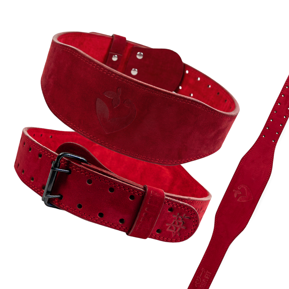 Cinturón de Hebilla Gamuza Rojo