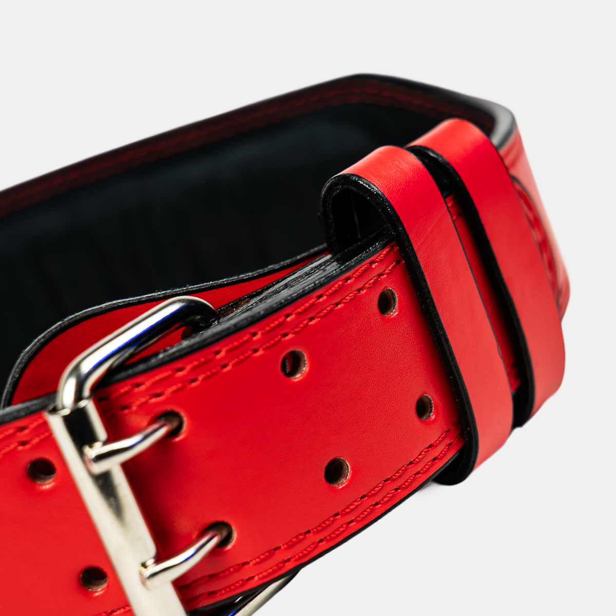 Cinturón de Hebilla Liso Rojo