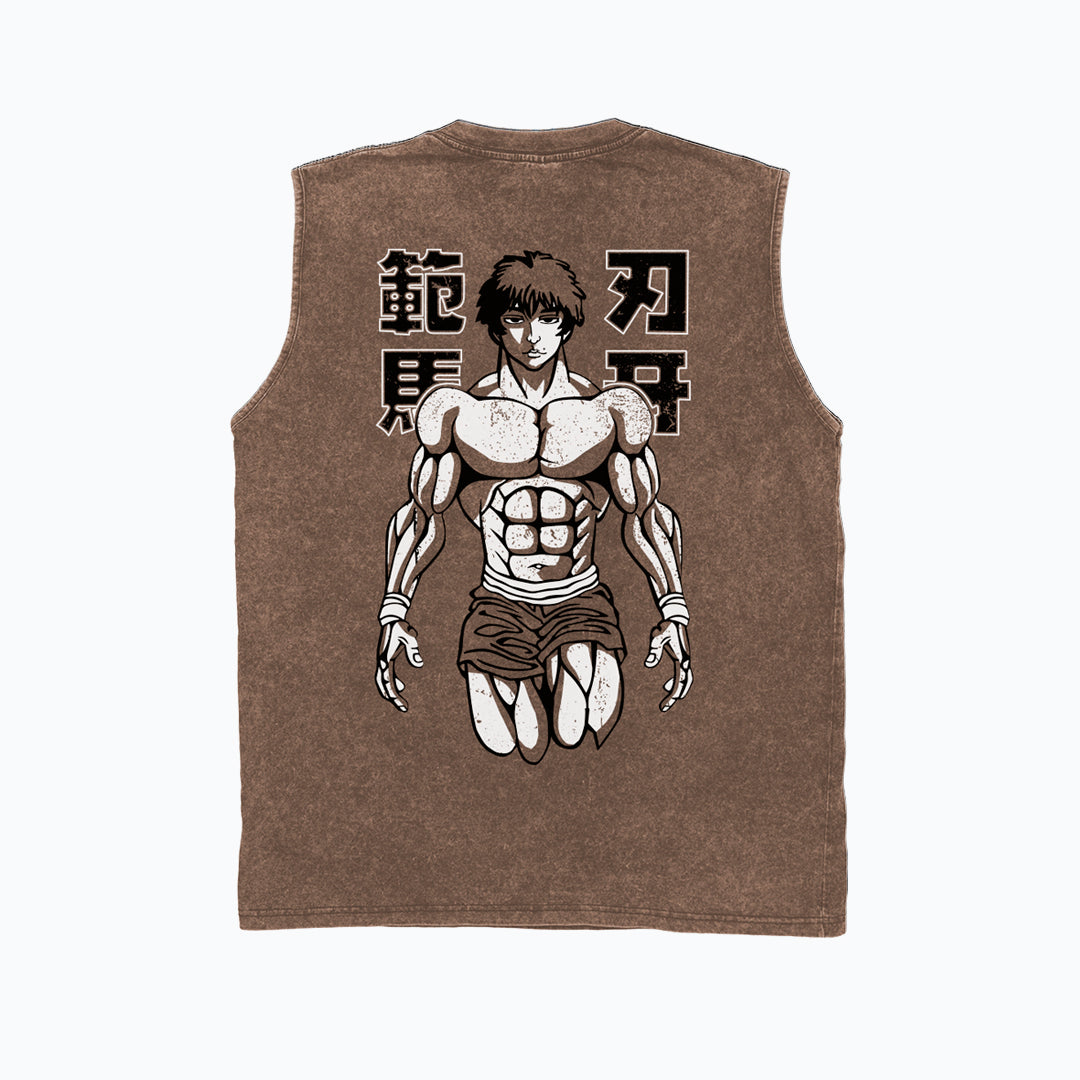 Playera Oversize Camiseta Fresafit Sin Mangas Tank Baki 1 Ocre