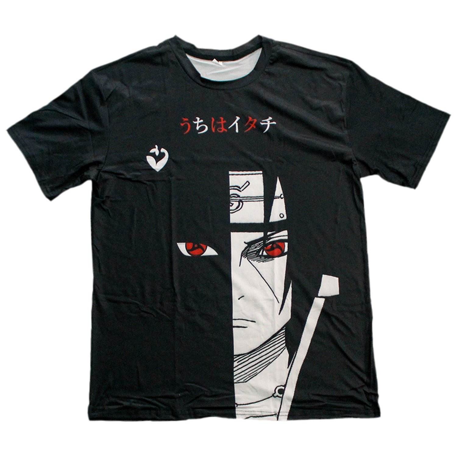 Playera Naruto Akatsuki Itachi Negro Camiseta Oversized Gym