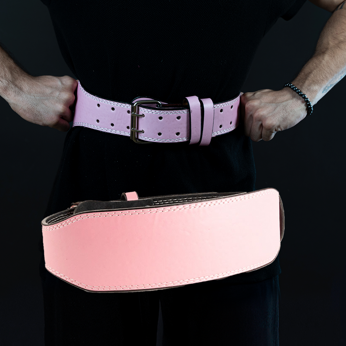 Cinturón de Hebilla Liso Plano Rosa