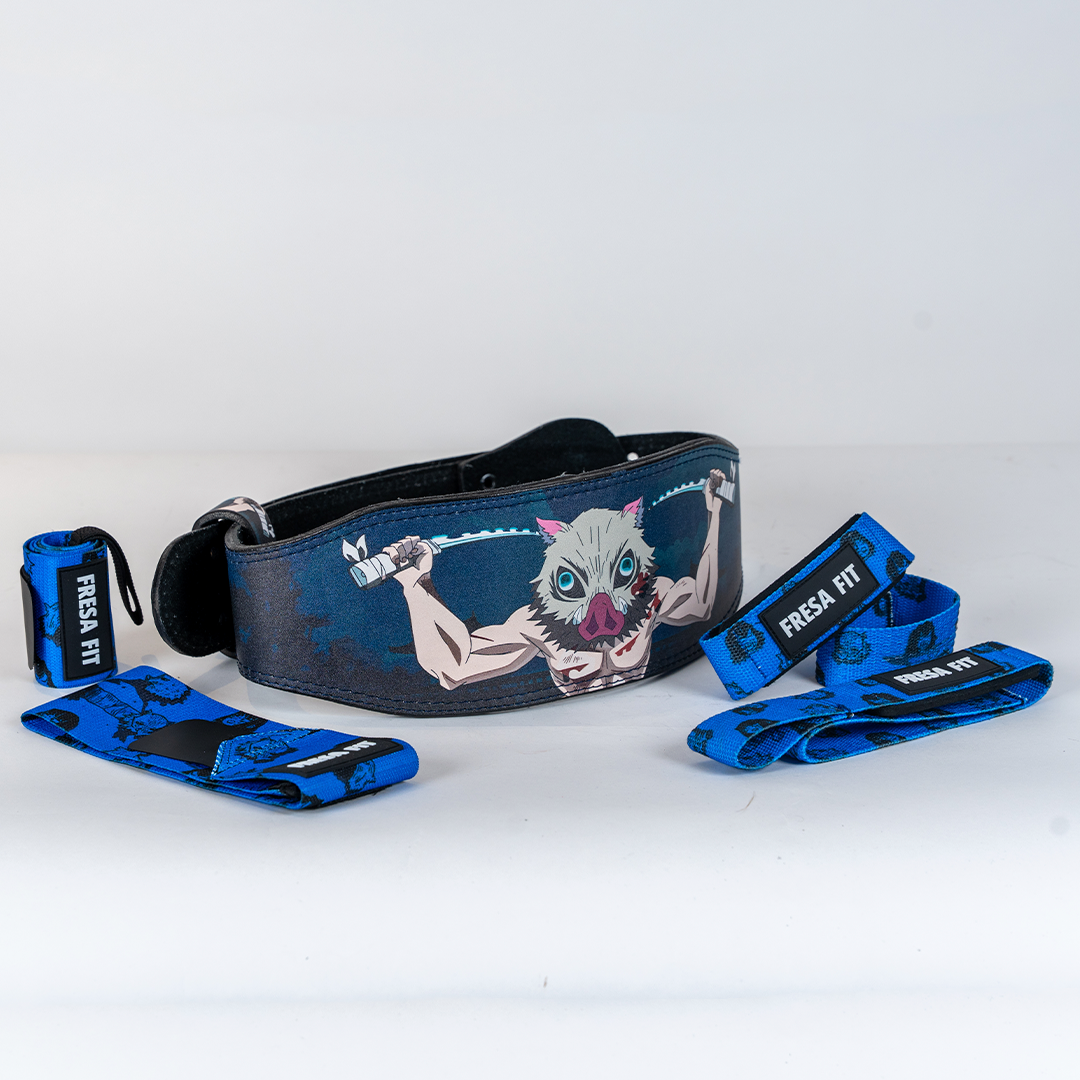 Conjunto Cinturon Hebilla Straps Muñequeras 3 Fresafit