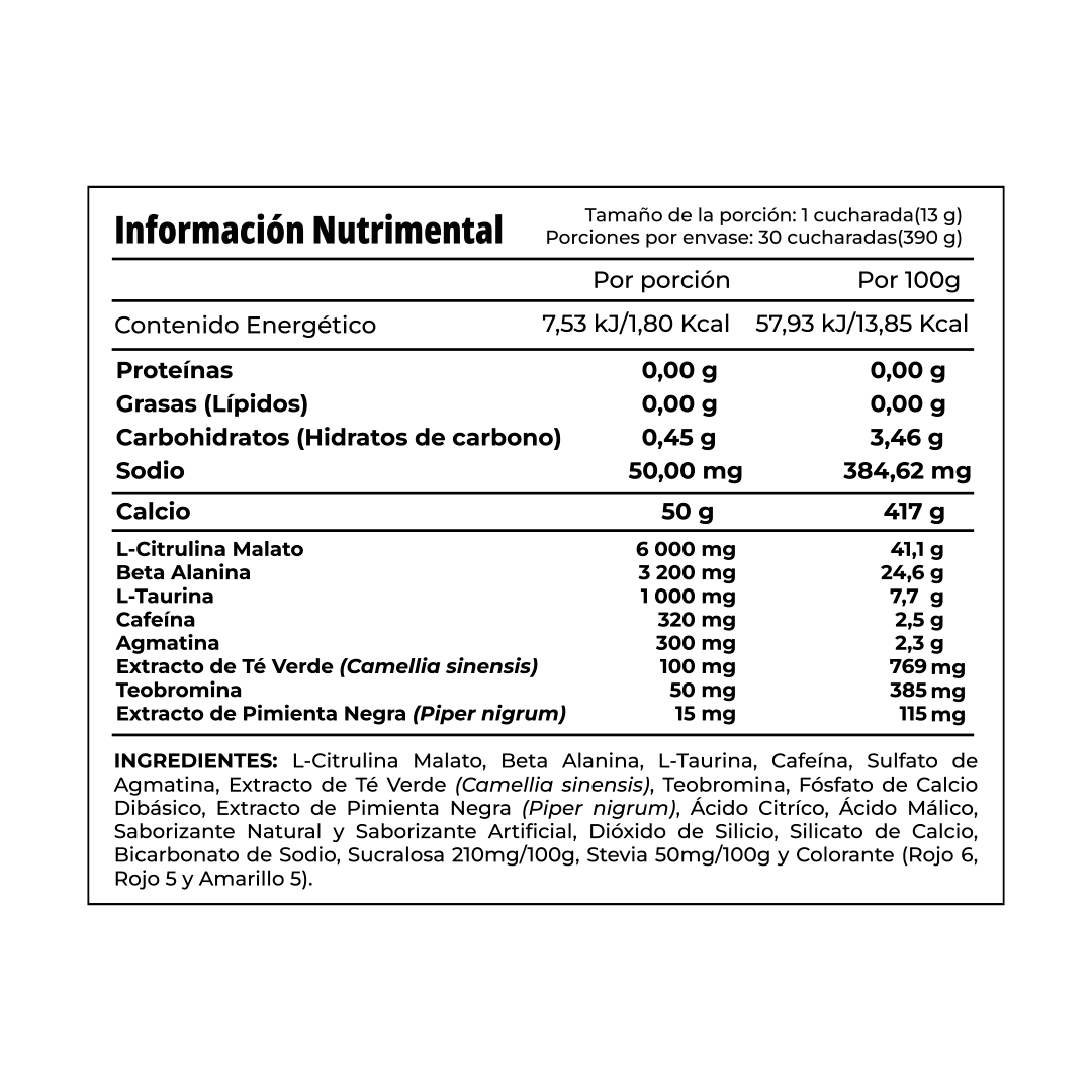 Pre Entreno Fresafit Sangre De Guerrero Fresa