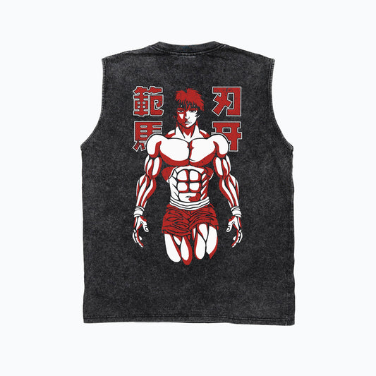 Playera Oversize Camiseta Fresafit Sin Mangas Tank Baki 1 Negra