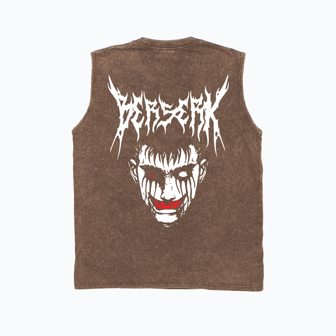 Playera Oversize Fresafit Sin Mangas Tank Berserk 1 Ocre