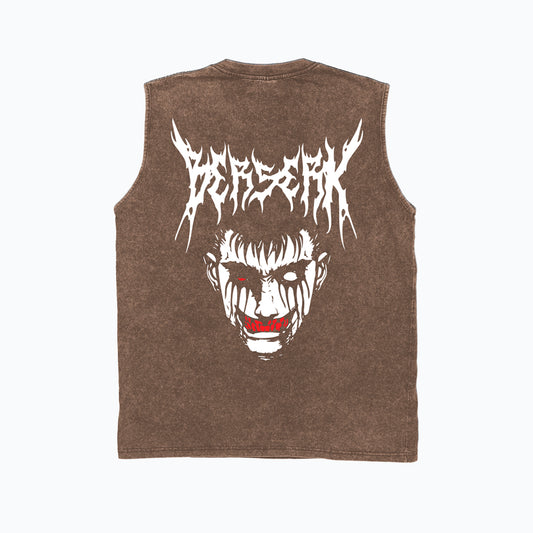 Playera Oversize Fresafit Sin Mangas Tank Berserk 1 Ocre