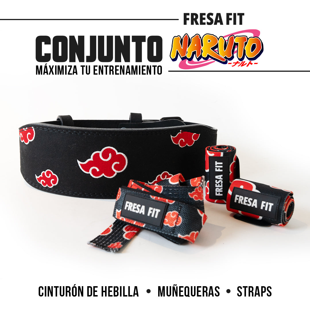Conjunto Cinturon Hebilla Straps Muñequeras 11 Fresafit
