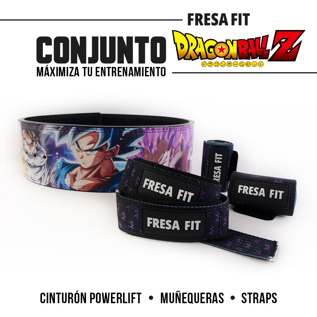 Conjunto Cinturon Powerlift Straps Muñequeras 11 Fresafit