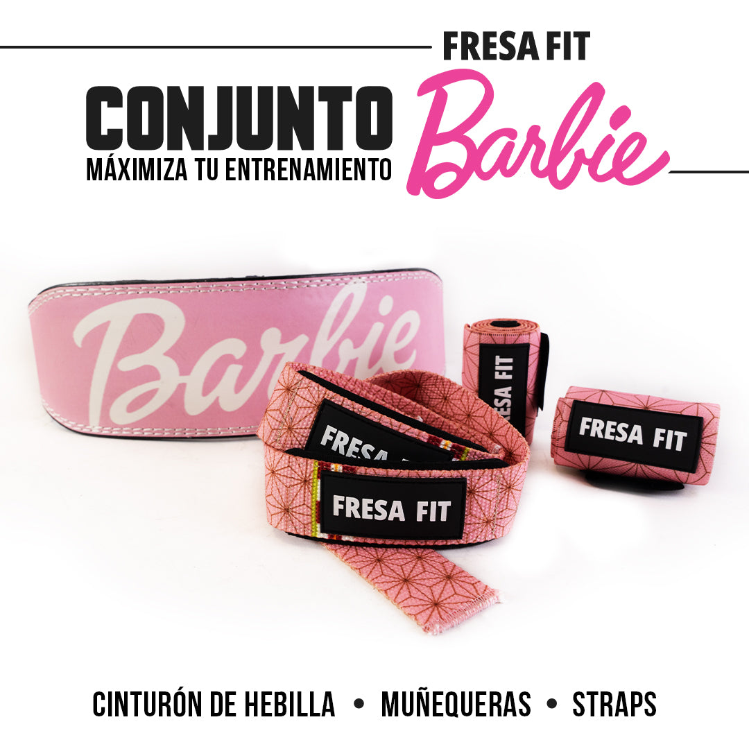 Conjunto Cinturon Hebilla Straps Muñequeras 6 Fresafit