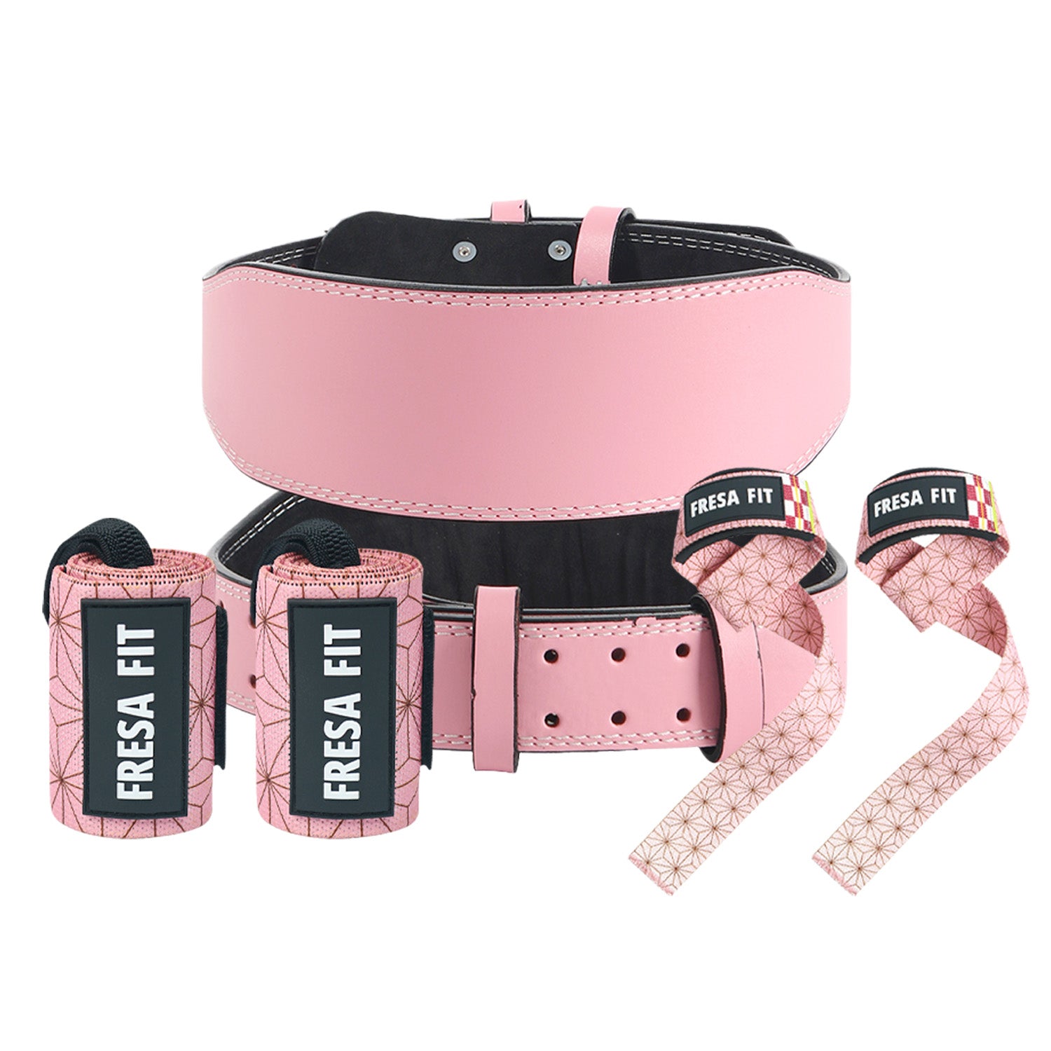 Conjunto Cinturon Hebilla Straps Muñequeras 5 Fresafit