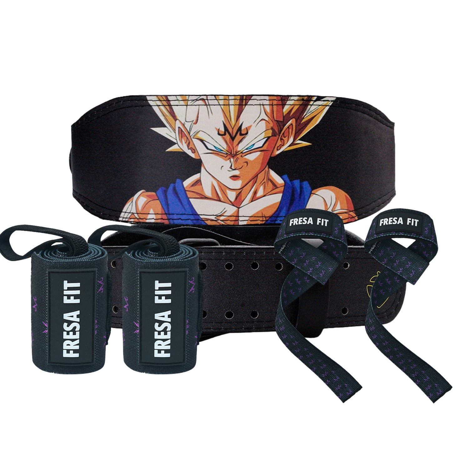 Conjunto Cinturon Hebilla Straps Muñequeras 10 Fresafit