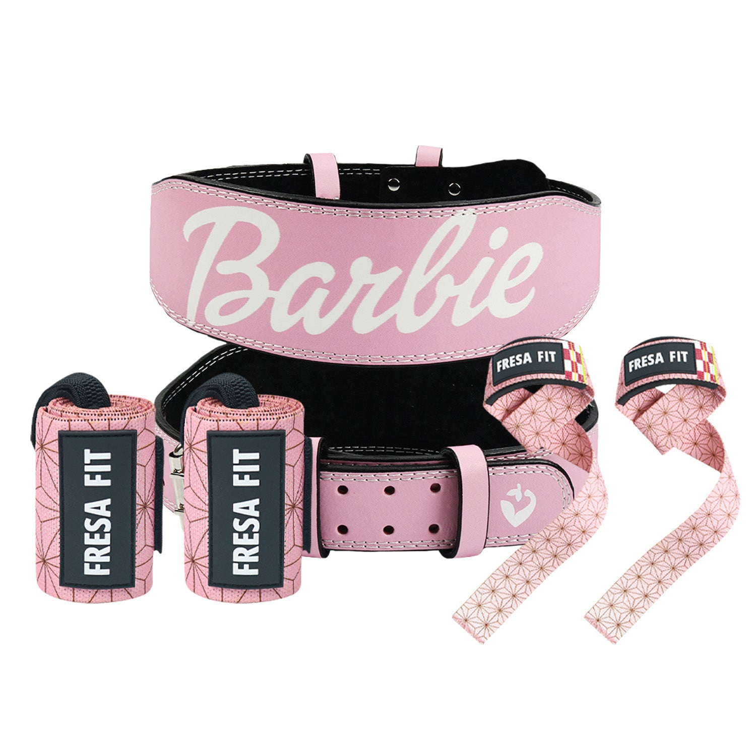 Conjunto Cinturon Hebilla Straps Muñequeras 6 Fresafit