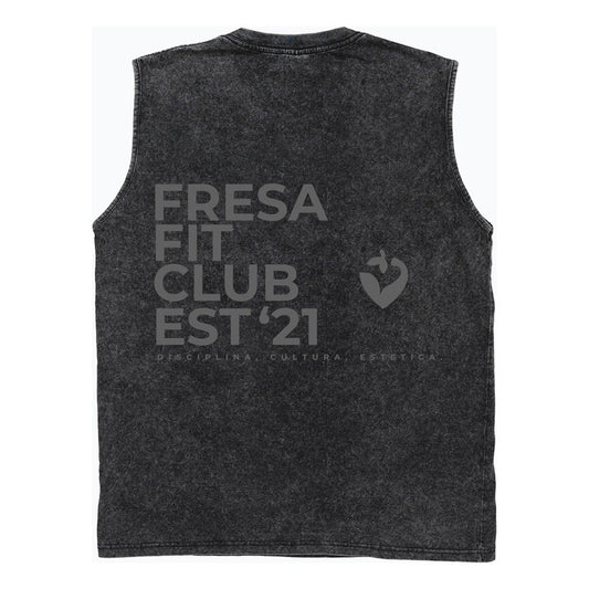 Playera Sin Mangas Tank Oversized Fresafit Negro Gym Basic Negra