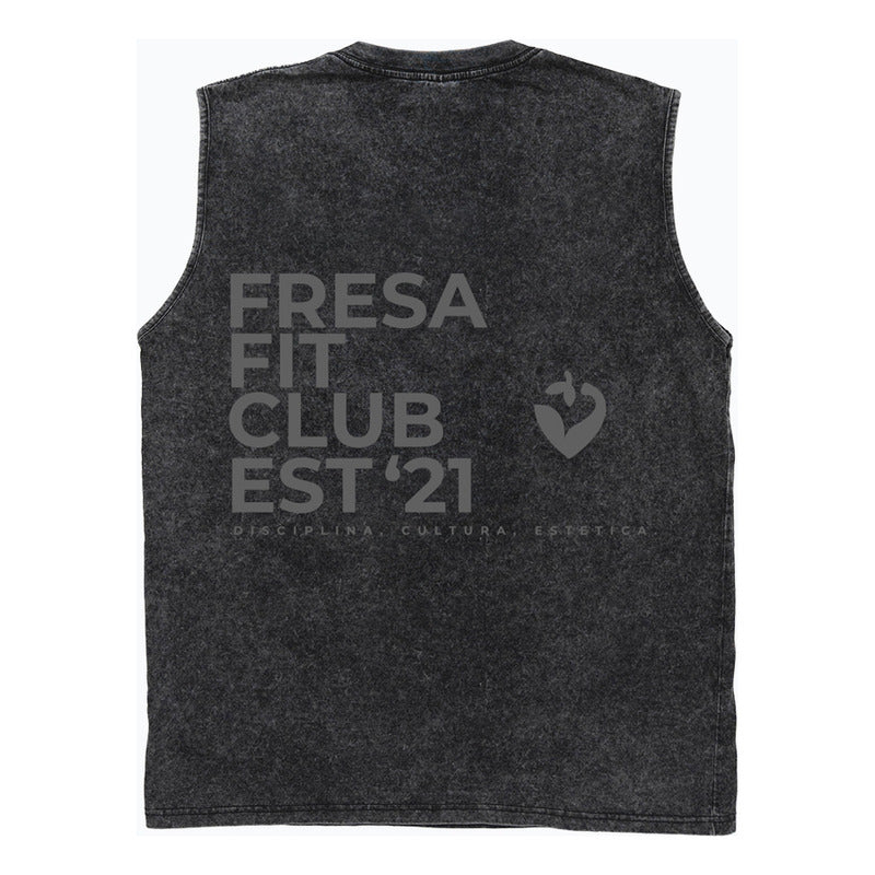 Playera Sin Mangas Tank Oversized Fresafit Negro Gym Basic