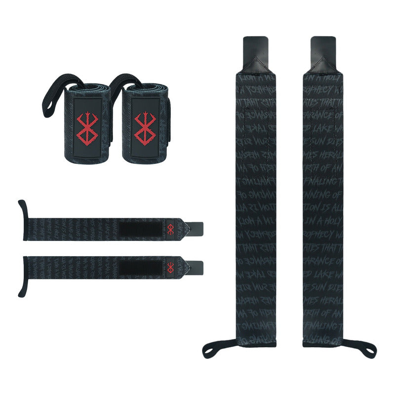 Conjunto Cinturon Powerlift Straps Muñequeras 10 Fresafit