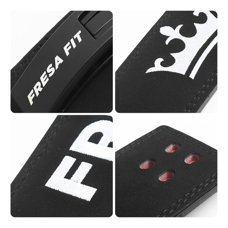 Faja Cinto Cinturón Gym Powerlift Fresafit Corona Negro