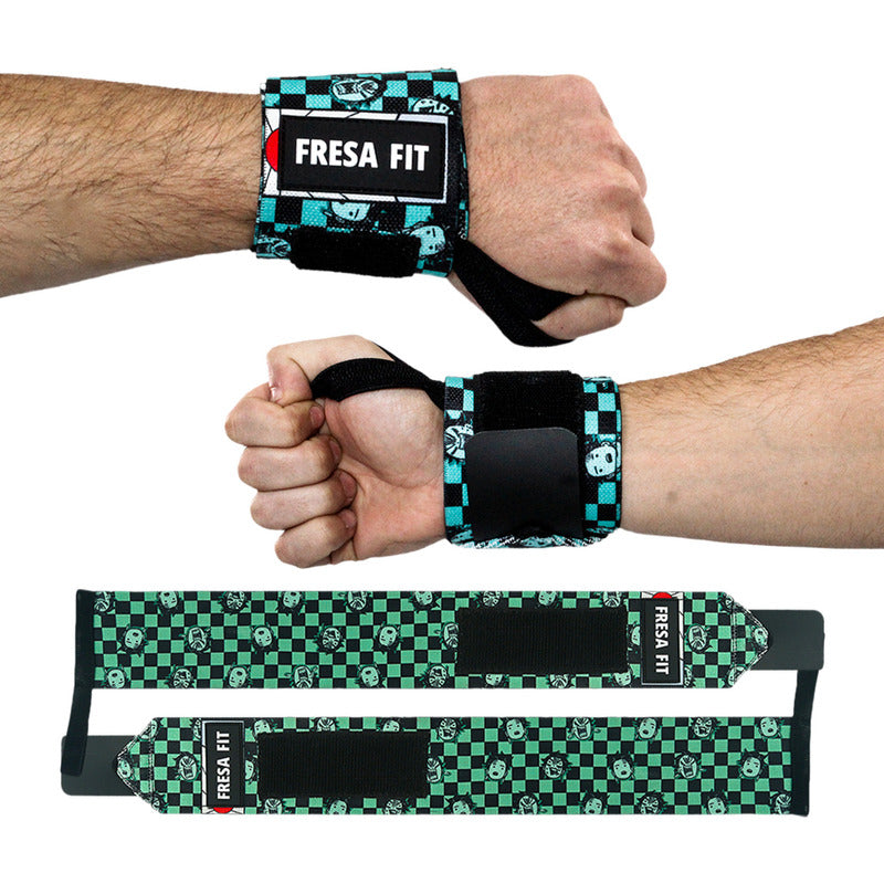 Conjunto Cinturon Hebilla Straps Muñequeras 15 Fresafit