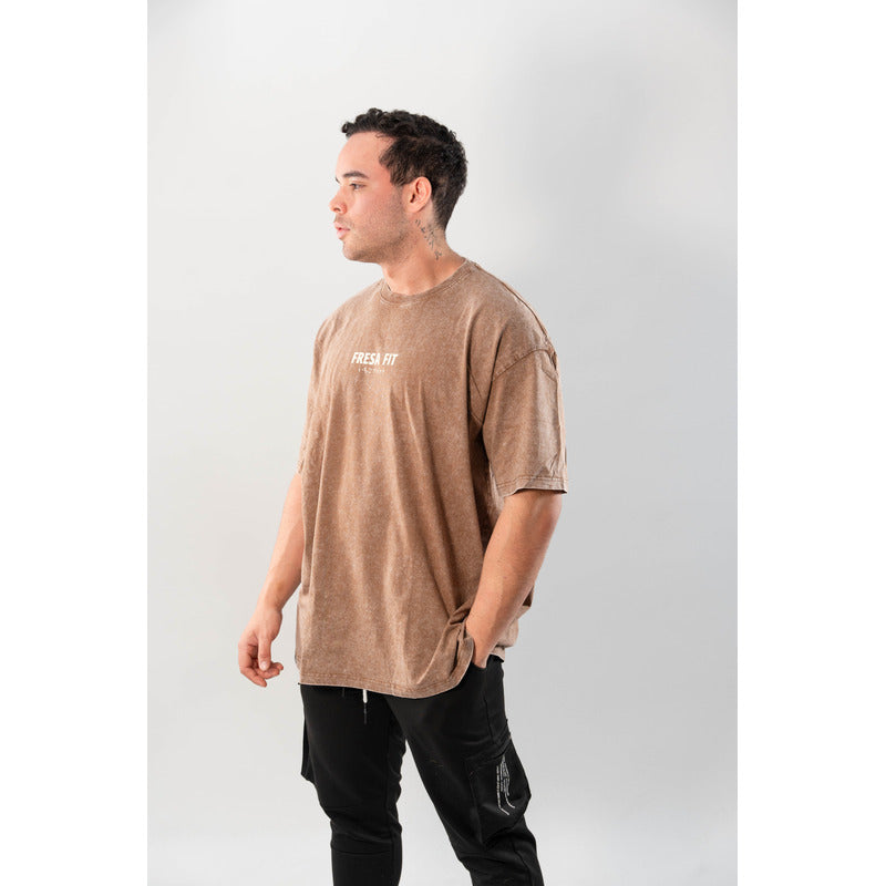 Playera Oversized Camiseta Fresafit Manga Corta Baki 1 Ocre