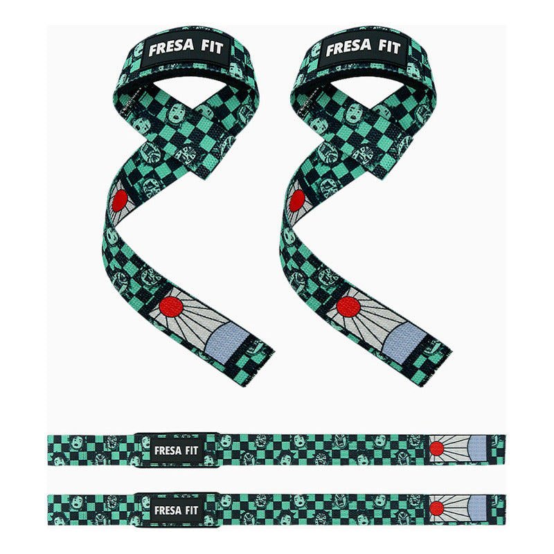 Conjunto Cinturon Hebilla Straps Muñequeras 15 Fresafit