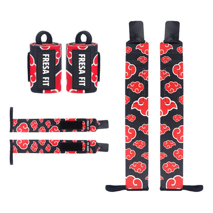 Conjunto Cinturon Powerlift Straps Muñequeras 14 Fresafit