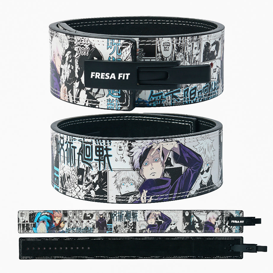Conjunto Cinturon Powerlift Straps Muñequeras 13 Fresafit