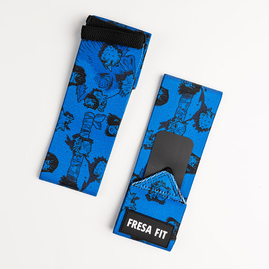 Par Muñequeras Demon Slayer 2 Anime Wraps Crossfit Gym Pesas Color Azul