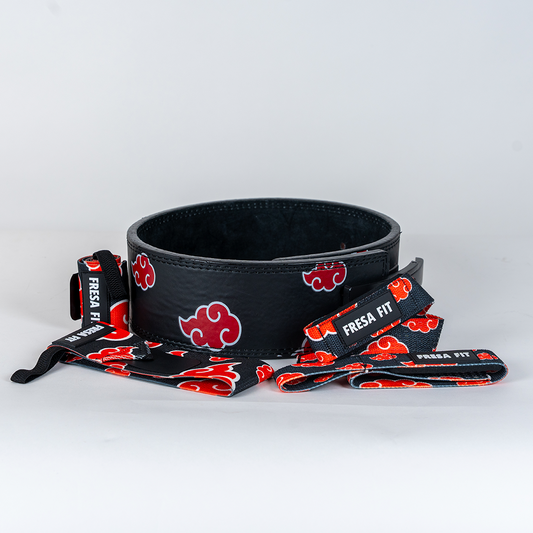 Conjunto Cinturon Powerlift Straps Muñequeras 14 Fresafit