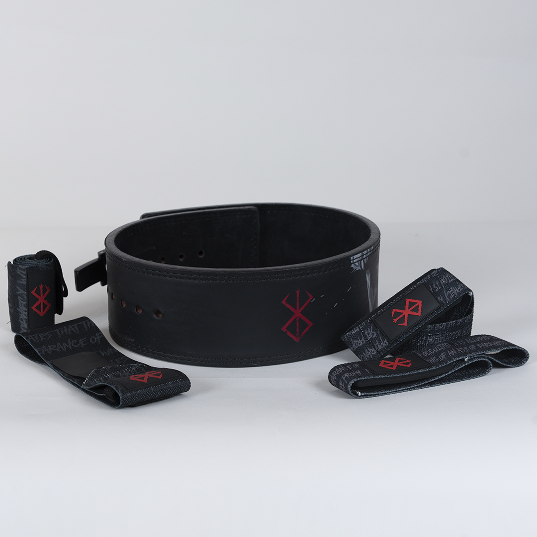 Conjunto Cinturon Powerlift Straps Muñequeras 10 Fresafit