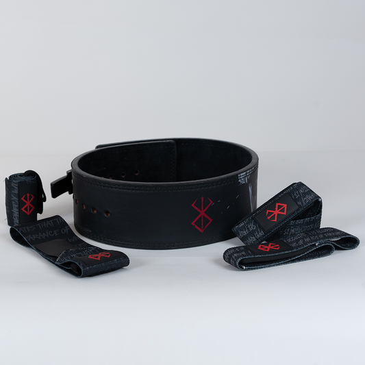 Conjunto Cinturon Powerlift Straps Muñequeras 10 Fresafit