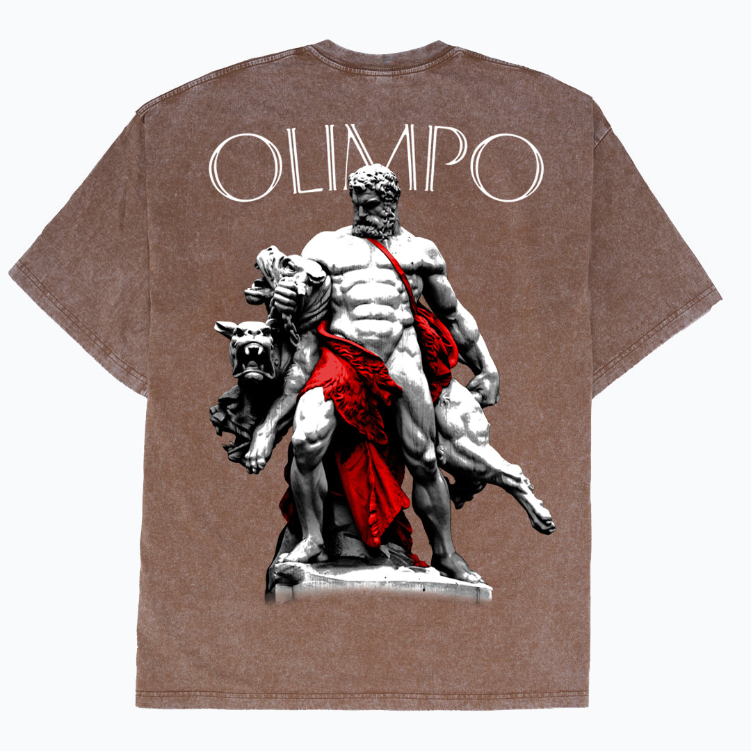 Playera Oversized Camiseta Fresafit Manga Corta Olimpo Ocre