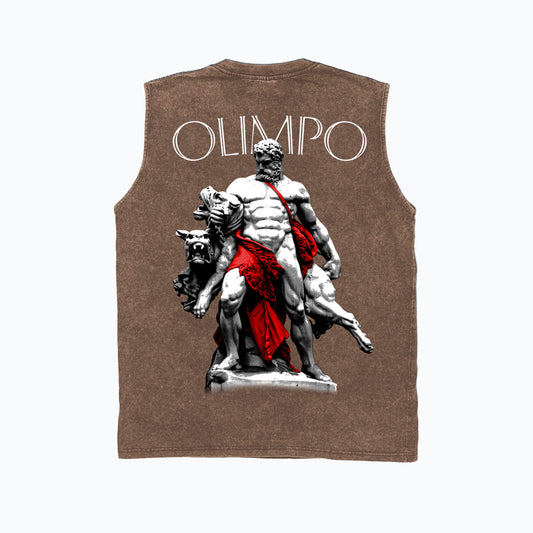 Playera Oversized Camiseta Fresafit Sin Mangas Tank Olimpo Ocre